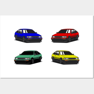 Toyota AE86 - X4 Car Posters and Art